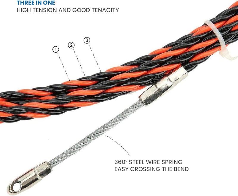 Duravel Fish Tape Wire Network Guider Cable Puller - 25 Meter Electrician Threading Device - Image 4